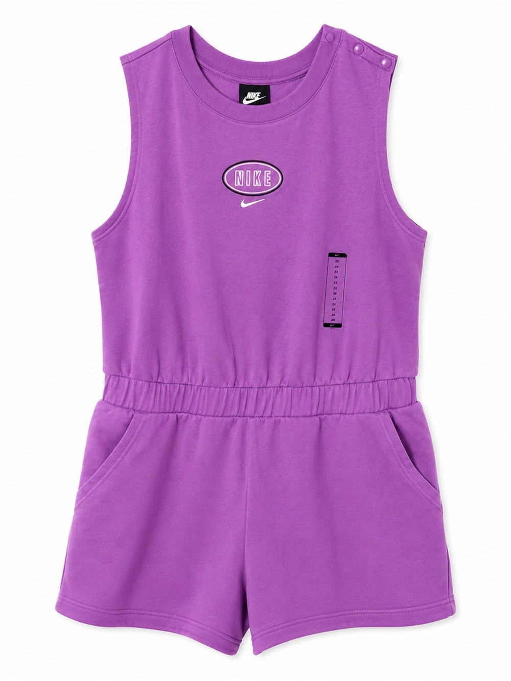 Nike Purple Romper 2X Sleeveless Sweatshirt One Piece Shorts